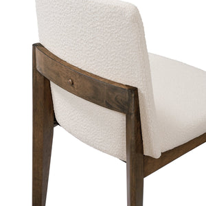 English Elm Christopher Knight Home® - Upholstered Modern Armless Dining Chair Set of 2 with Ergonomic Curved Back & Solid Wood Frame Durable Fabric Beige,Walnut N771P330590M