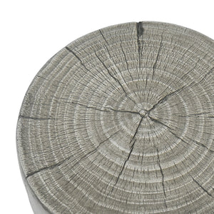 English Elm Christopher Knight Home® - Outdoor Side Table - Sculptural Hollow Design, Lightweight Concrete With Wood-Like Finish For Patio Use N770P291496G