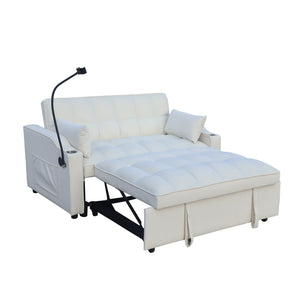 English Elm Modern Velvet Convertible Loveseat Sleeper Sofa with Reclining Backrest for Small Spaces W311P195249