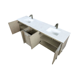 English Elm Rustic Acacia Double Bath Vanity 80" W X 20" D, Durable Cultured Marble Top & Gun Metal Faucet Set B2731P259721-GIGA