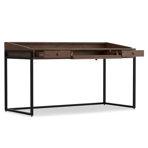 English Elm Ralston Handcrafted Desk In Distressed Charcoal Brown - Stylish, Functional, And Perfect For Small Spaces B136P159561-GIGA