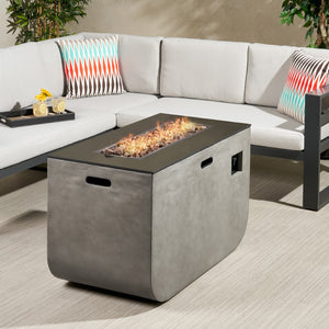 Christopher Knight Home® - Noble House - Adio Outdoor Modern 40-Inch Rectangular Fire Pit