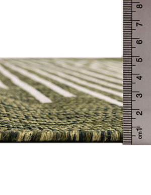 Unique Loom Outdoor Modern Tambor Machine Made Lines Rug Green, Ivory 9' 0" x 12' 0"