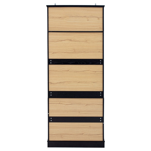 English Elm K&k Farmhouse Pantry Cabinet Tall Freestanding Kitchen Storage with Drawers Shelves Black N707P356569B
