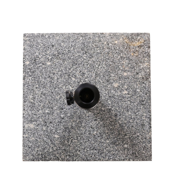 English Elm Christopher Knight Home® - MOJAVE Granite Umbrella Base Natural Grey - Heavy 22" Square Stone Stand, Stainless Pole Support N775P256431N