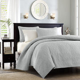 Madison Park Quebec Transitional Reversible Quilt Set MP13-2581 Grey