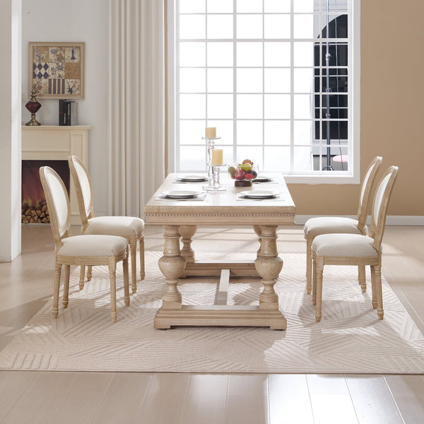 English Elm French Country Dining Chairs Set Of 2 - Elegant Upholstered Round Back Design For Versatile Use W3426P324272