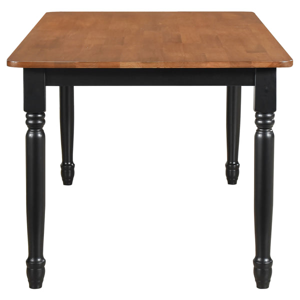 English Elm Hayward Walnut-Top Dining Table with Rounded Edges and Bold Black Legs, Solid Wood Farmhouse Chic B062P353242