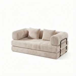 English Elm Compression Corduroy Modular Floor Sofa Sleeper Loveseat Tatami Sectional for Living Room Beige W1919P414169