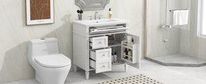 English Elm 30'' Modern Bathroom Vanity With Ceramic Sink, Soft-Close Drawers & Elegant Storage Solutions N710P206904K