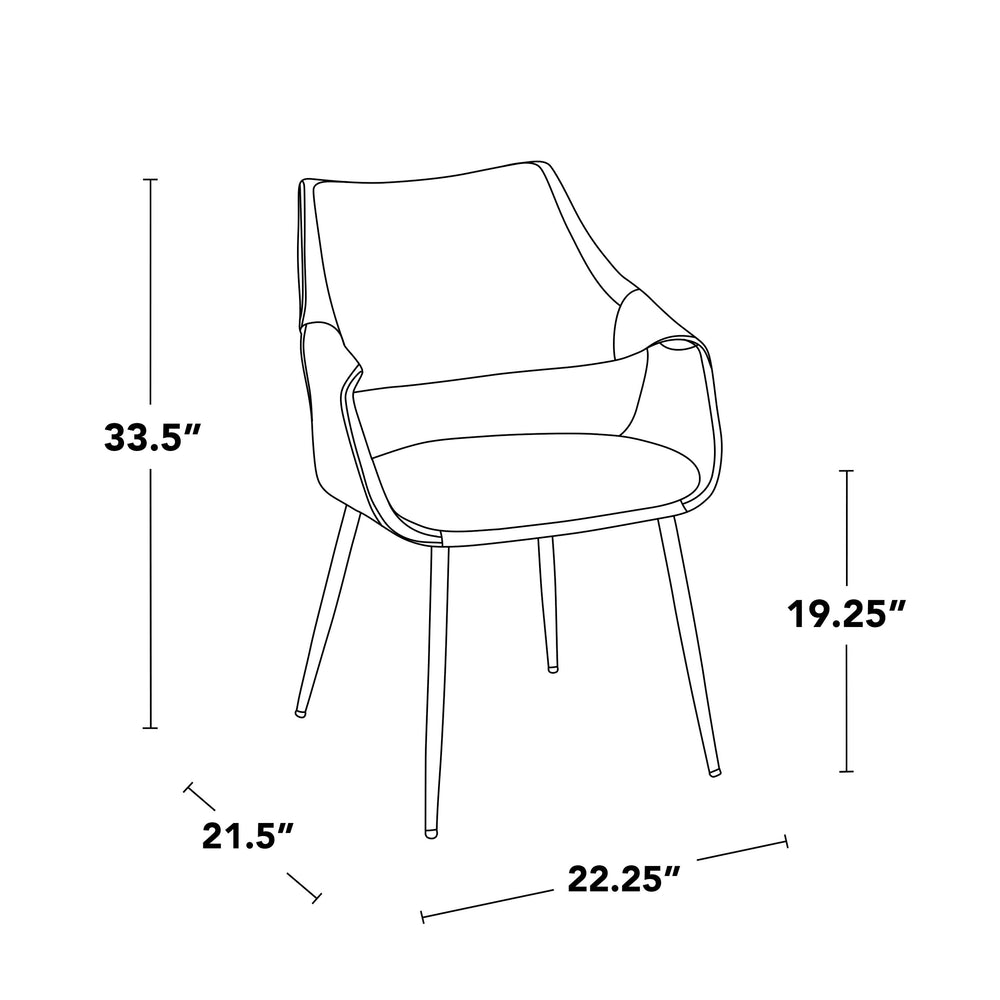 English Elm Chair Set of 2 White Faux Leather Seats with Angular Black Metal Legs Modern Dining B202P471313