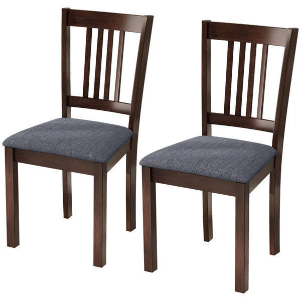 English Elm Stylish Mid-century Dining Chairs Set of 2 Linen Upholstered Rubberwood Frame T3971P503634