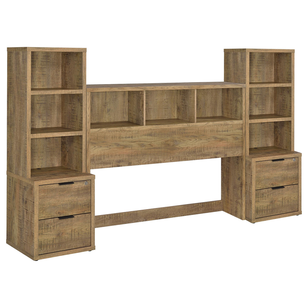 English Elm Geary Queen Bedroom Set with Bookcase Headboard Usb Charging Nightstands Warm Finish B062S01700