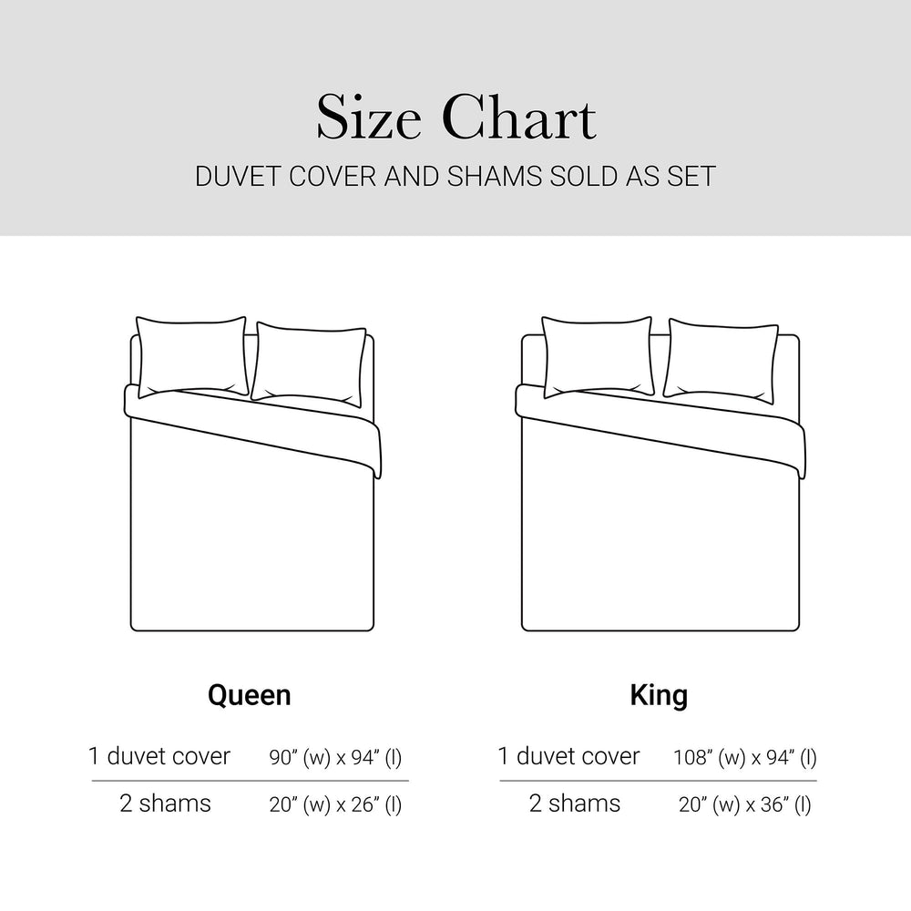 English Elm 3-piece Botanical Cotton Sateen Duvet Set with 300tc Earthy Print and Shell Buttons B035P408291