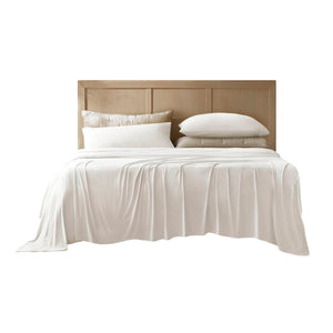 English Elm 4-piece Cal King Stretch Jersey Sheet Set Moisture Wicking Cooling Nylon Spandex Blend White B035P437415