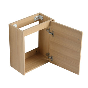 English Elm 16'' Floating Wall-Mounted Bathroom Vanity with Ceramic Basin, Soft-Close Door, Water-Resist Finish Light Oak W999P236336