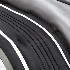 English Elm 7 Madison Park Blaire 7 Piece Comforter Set Grey King – Luxurious Faux Silk Pintuck, Hypoallergenic, Machine Washable B035128836