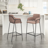 Marcel Counter Stool - Set of 2 Brown 109666 Zuo Modern