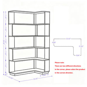 English Elm 90 Cm Modular Corner Bookcase Set Two Units White Oak Finish Home Office Display W2899S00013