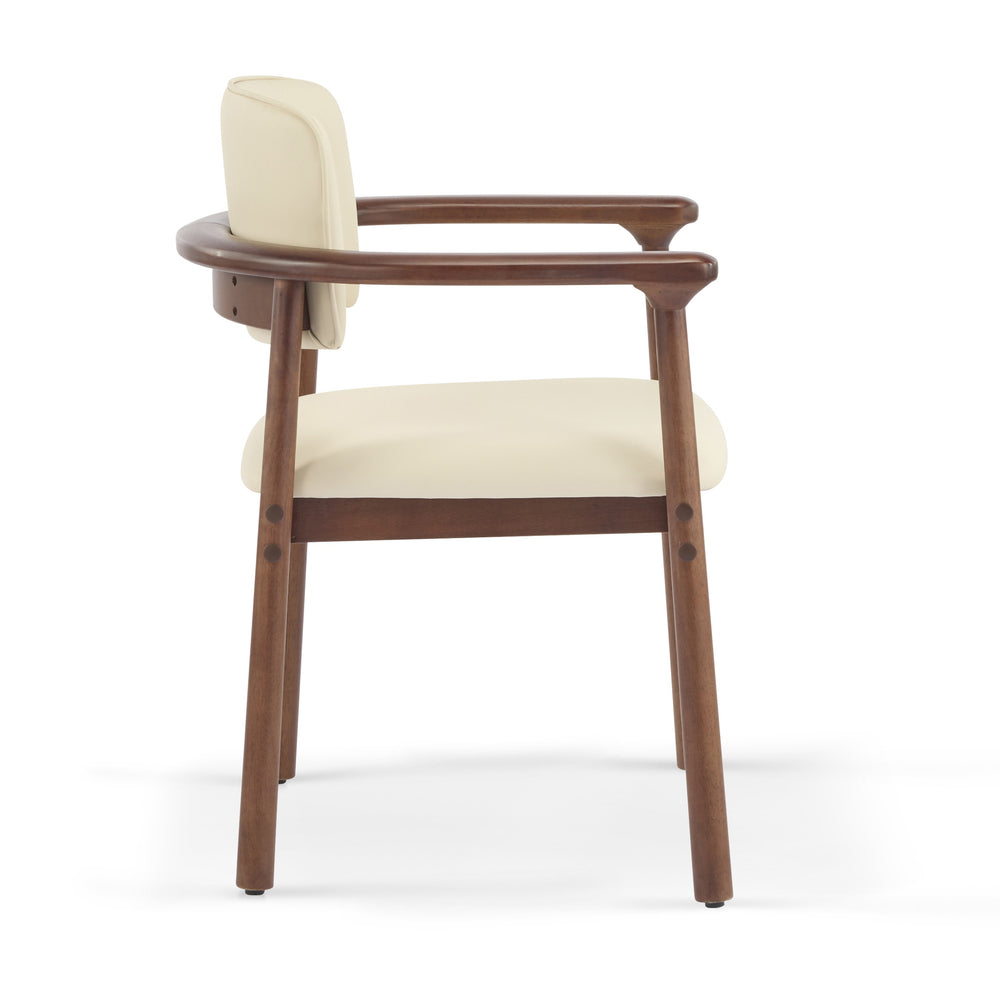 English Elm Christopher Knight Home® - 2 Elegant Dining Chairs Set with Rubber Wood Frame, 300lb Capacity, Beige PU Cushions, Versatile Home Seating N779P298396D