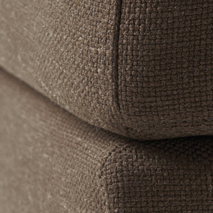 English Elm Upholstered Compact Ottoman with Birch Legs Padded Footrest for Living Room Decor Chocolate N757P377351O