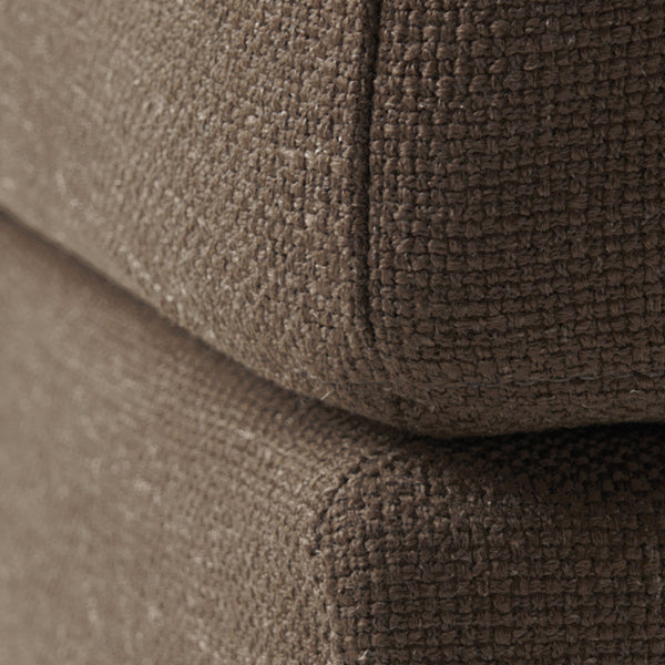 English Elm Upholstered Compact Ottoman with Birch Legs Padded Footrest for Living Room Decor Chocolate N757P377351O