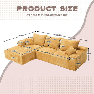 English Elm United L-Shaped Chenille Sofa - Plush Comfort, Spacious Seating, And No Assembly Required For Your Home W1568S00121-GIGA