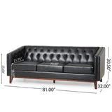 Christopher Knight Home® - Noble House - - Mirod 81'' Pu Sofa,Tufted Back,Solid Wood Legs,Living Room And Study