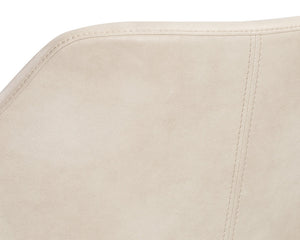 Sunpan Kace Mid-Century Counter Stool with Solid Rubberwood Legs and Stylish Brass Stainless Steel Stretchers Bravo Cream