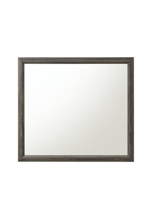 English Elm Valdemar Weathered Gray Mirror with Wood Trim – Minimal Rectangular Design for Modern & Timeless Rooms B2726P261859