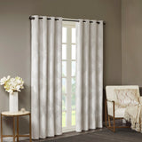 SunSmart Bentley Modern/Contemporary Ogee Knitted Jacquard Total Blackout Curtain Panel SS40-0059 Ivory