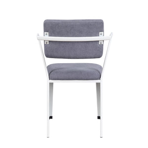 English Elm Metal Metal Frame Office Chair with Padded Cushion for Kids Room, Open Back, Timeless White Gray Finish PMID: stylish B016P322887