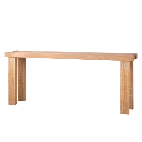 English Elm Rustic Light Wood Narrow Console Table for Entryway Hallway or Behind Sofa W2729P270740