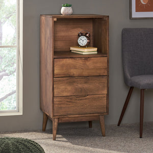 English Elm Christopher Knight Home® - CHEST Mango Wood 3-Drawer Light Oak Mid-Century Modern Nightstand with Display Cubby, 20x41" 69425.00