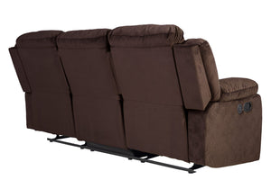 English Elm Modern Velvet Reclining Sofa with Usb Port Tufted Plush Back and Pillow Arms Chocolate B011P468570