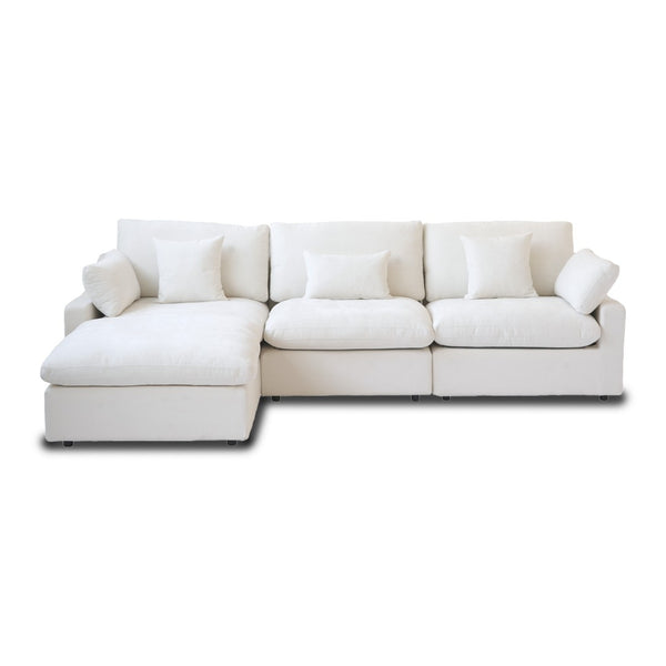 English Elm Sky Cloud Slope Sectional Sofa – Modular Linen L-Shaped Design With Washable Covers & Comfort B341S00029-GIGA