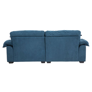 English Elm 84" Chenille Sofa Loveseat with Memory Foam & Pocket Springs, Plush Dual-Layer Comfort, Sturdy Frame Blue W676S00010