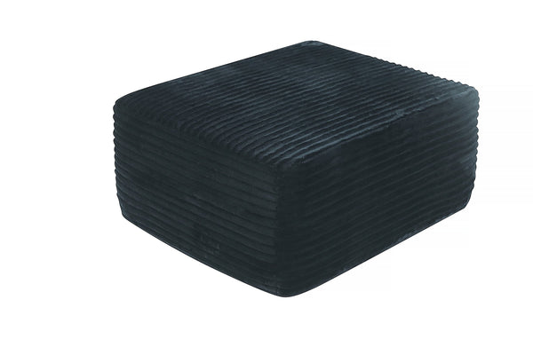 English Elm 373-001/Ottoman//Black/Plush - Luxurious Versatile Plush Ottoman For Seating, Footrest & Decor Essentials W3975P391668