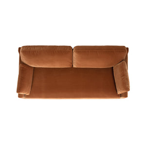 English Elm Pasadena Farmhouse Velvet Sofa with Rubberwood Base for Cozy Living Rooms B2719P479036