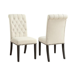 English Elm Set Of 2 Elegant Upholstered Dining Chairs In Beige & Smokey Black – Comfort Meets Style! B016P369245-GIGA