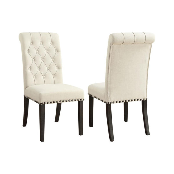 English Elm Set Of 2 Elegant Upholstered Dining Chairs In Beige & Smokey Black – Comfort Meets Style! B016P369245-GIGA