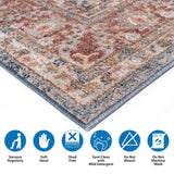 Madison Park Faith Global Inspired Persian Bordered Traditional Woven Area Rug MP35-8052 Blue/Red