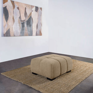 English Elm Plather Grid Tufted Upholstered Ottoman with Waterfall Cushioning for Living Rooms Camel B062P447954