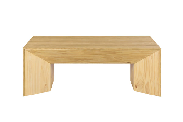 English Elm Harold Oak Finish Coffee Table with Thickened Top, Solid Pine & MDF Construction, Fully Assembled Natural 56.5 L x 32.5 W x 24 H B2726P246351