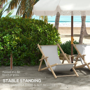 English Elm Outsunny Portable Beach Umbrella Uv 40 Plus Vented Canopy Fringed Resort Style Shade W2225P174259