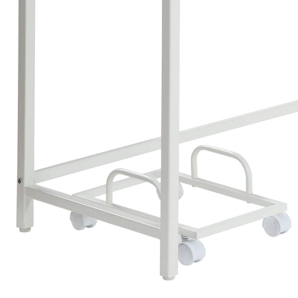 English Elm Grey Modern Writing Desk with Industrial Metal Sled Base, Spacious Wood Top for Home Office Use Grey+White B062P184557