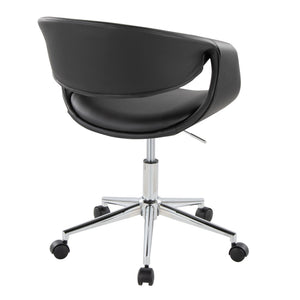 English Elm Task Chair with Chrome Five Star Base Grey Fabric Seat for Modern Home Office Use Black,Chrome B202P474181