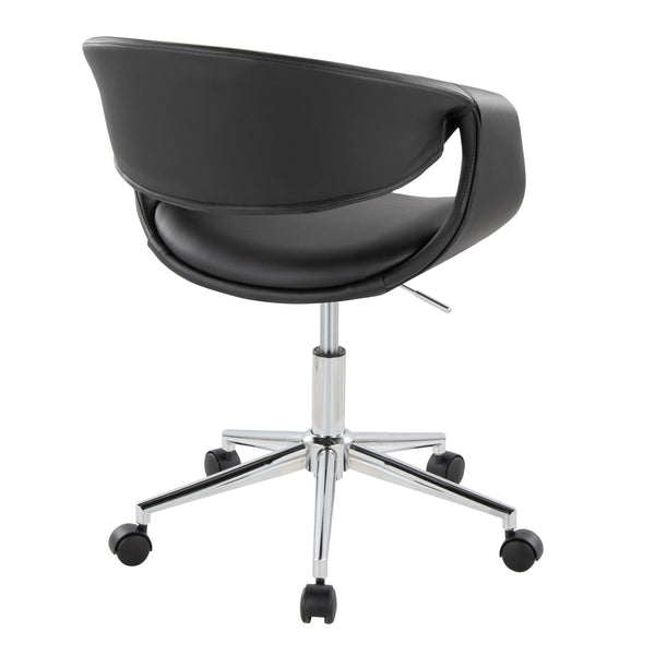 English Elm Task Chair with Chrome Five Star Base Grey Fabric Seat for Modern Home Office Use Black,Chrome B202P474181