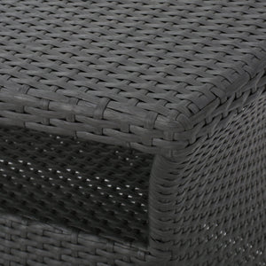 English Elm Christopher Knight Home® - BERKELEY Rattan Wicker Side Table with Iron Frame — Weather-Resistant Outdoor Accent Table, 35" Grey 59109.00GRY