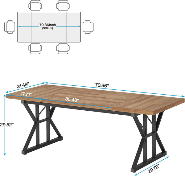 English Elm Woodgrain Walnut Look Bar Height Table with Hexagonal Base for Home Loft Dining T3971P452610